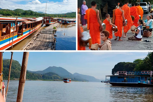 Motiver fra Luang Prabang og Mekong-floden Motiver fra Luang Prabang og Mekong-floden