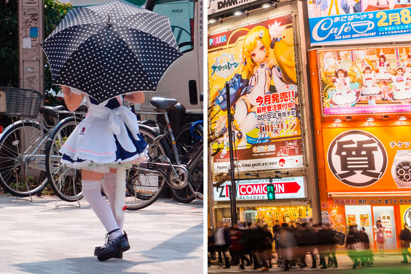 Todelt billede af kawaii-kultur: Foto Guilhem Vellut & Istock Todelt billede af kawaii-kultur: Foto Guilhem Vellut & Istock