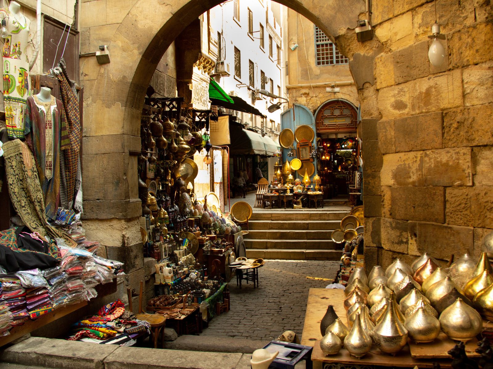 Khan Al-Khalili basaren i det historiske Cairo, Egypten