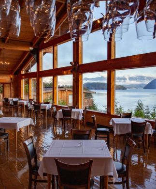 Middag med udsigt på West Coast Wilderness Lodge, Canada