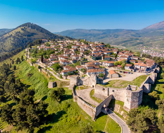 Den befæstede by Berat, Albanien Den befæstede by Berat, Albanien