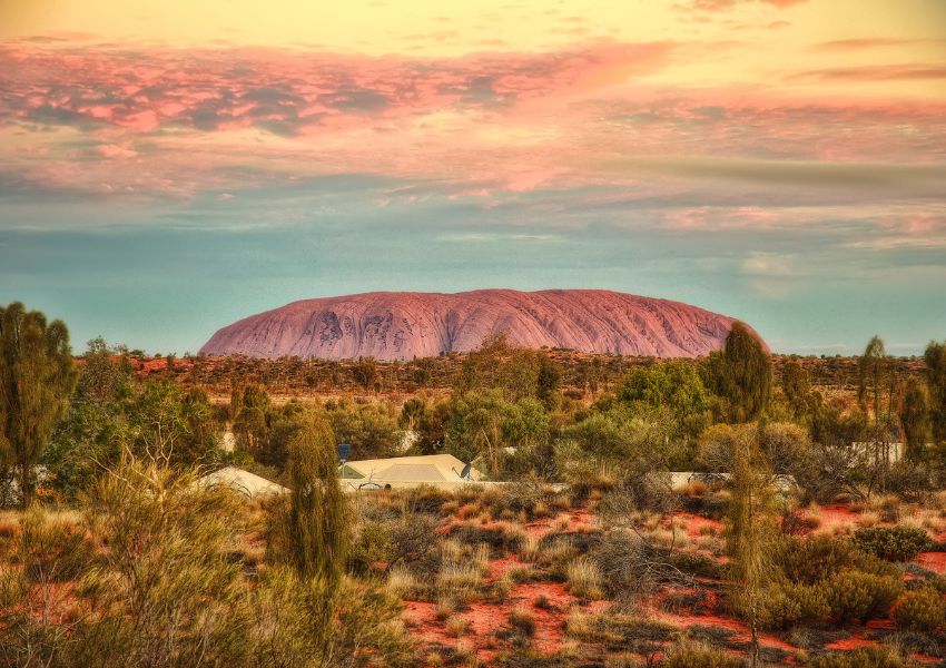 udsigt over Uluru/Ayers Rock i Australien