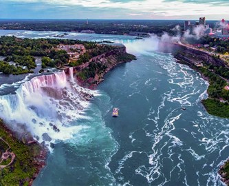 Luftfoto over Niagara Falls i Canada