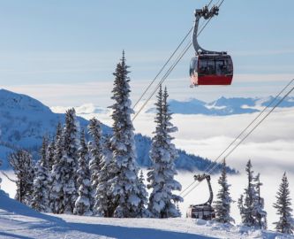 Lukket lift i snelandskab ved Whistler-Blackcomb