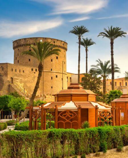 Saladins Citadel i Kairo (eller Cairo, som byen kaldes internationalt), der i århundreder var centrum for magten i Egypten