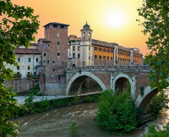 Ponte Fabricio-broen i Rom, Italien