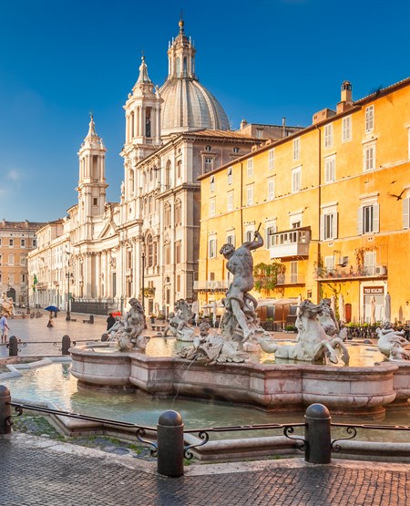 Springvand på Piazza Navona i Rom