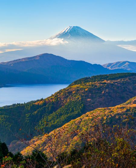 MOunt Fuji set fra Lake Ashi