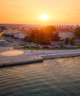 Solnedgang over Zadar og havorglet