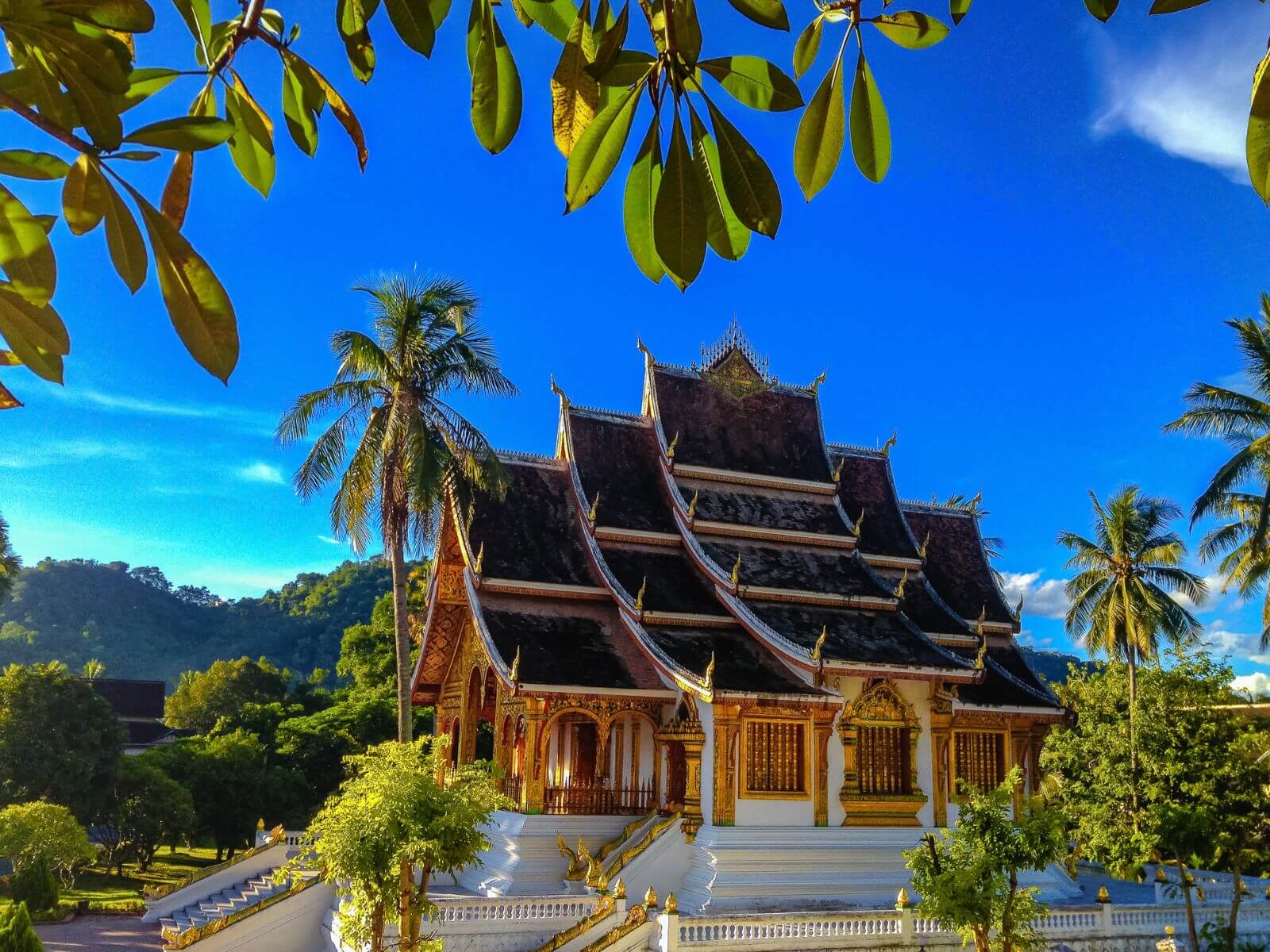 Buddhistisk tempel i Luang Prabang i Laos Buddhistisk tempel i Luang Prabang i Laos