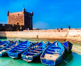 Fiskerbåde i Essaouira, Marokko