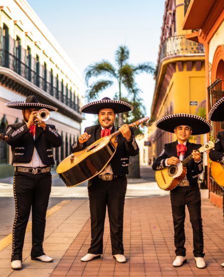 Traditionelle mariachi-musikere i feriebyen Mazatlan i Mexico