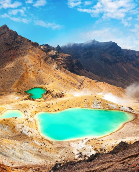 Udsigt på ruten Tongariro Crossing i New Zealand