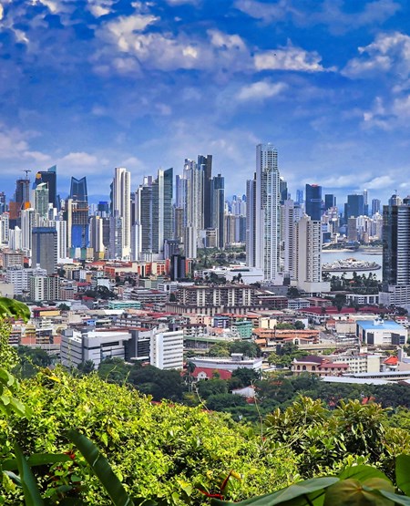 Udsigt over skyline i Panama City