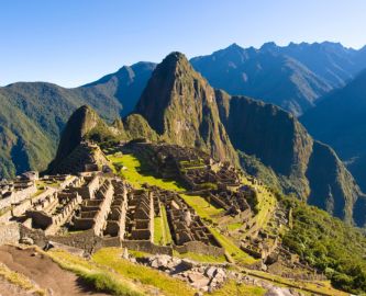 Udsigt over Machu Picchu i Andesbjergene i Peru