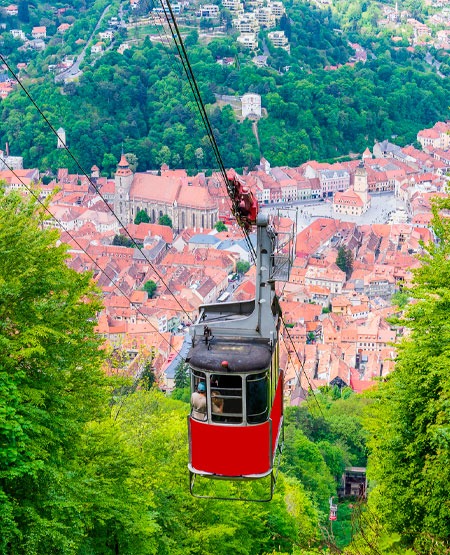 Svævebanen op på Tâmpa-bjerget, Brasov Svævebanen op på Tâmpa-bjerget, Brasov