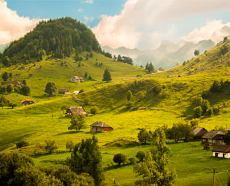 Rumænsk landskab, Sirnea nær Brasov Rumænsk landskab, Sirnea nær Brasov