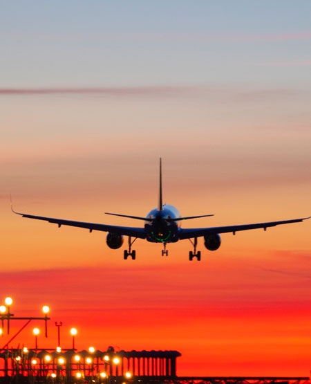 Fly lander i Barcelona lufthavn, Spanien