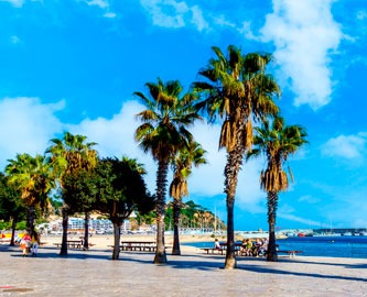 Blanes strandpromenade, Spanien