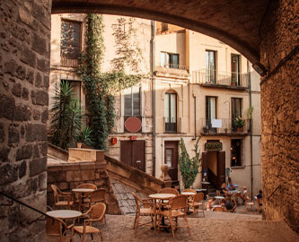 Gamle gader i Girona, Spanien