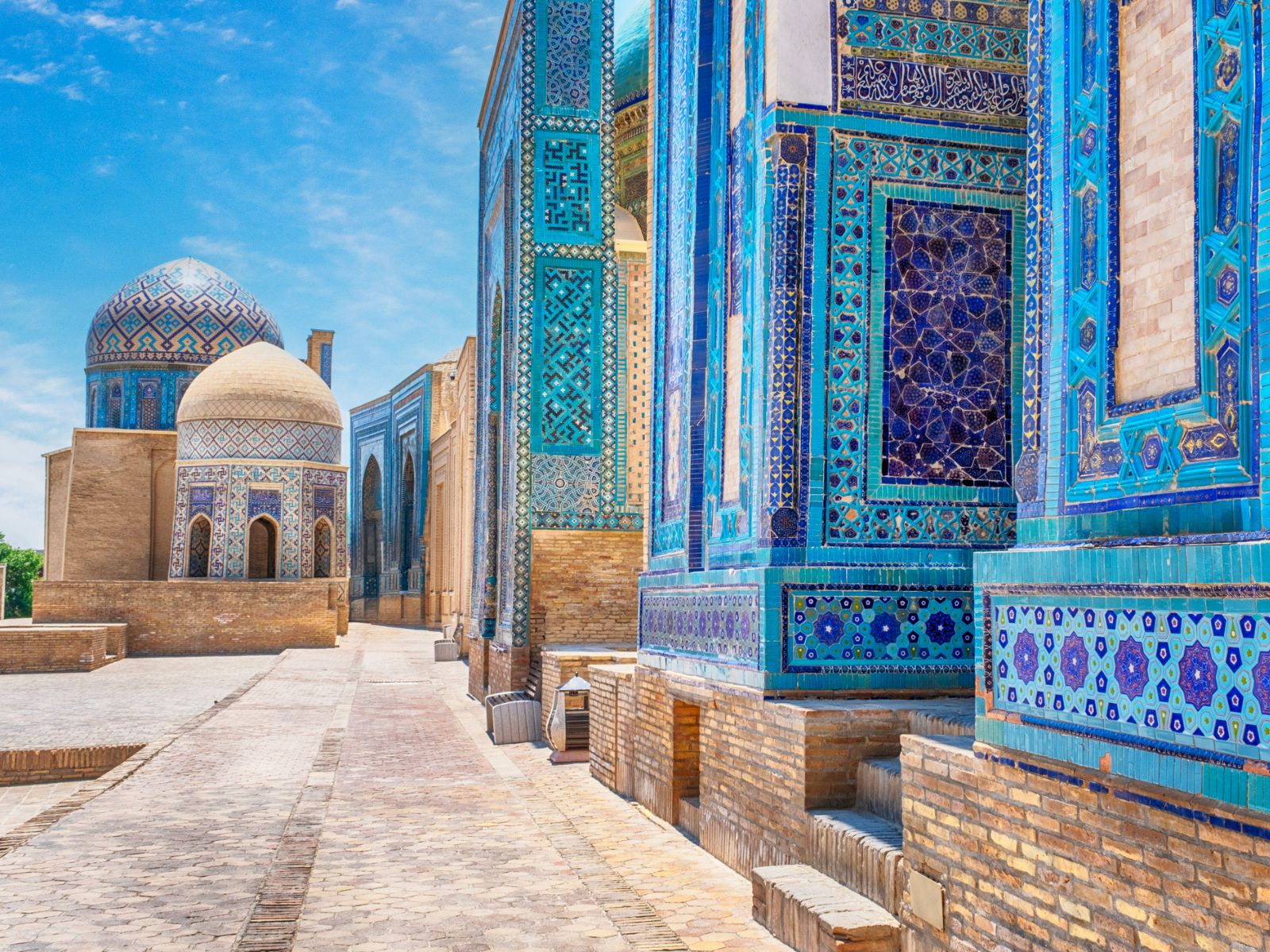 Samarkands smukke, blå arkitektur, Usbekistan Samarkands smukke, blå arkitektur, Usbekistan