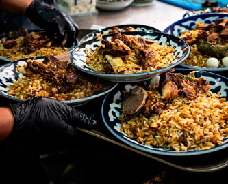 Usbekisk pilaf, nationalret Usbekistan Usbekisk pilaf, nationalret Usbekistan