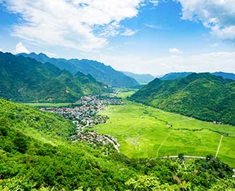 Smuk udsigt over Mai Chau i Vietnam