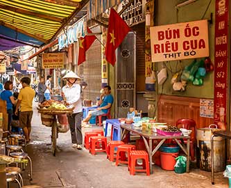 Hoi An bybillede med butikker