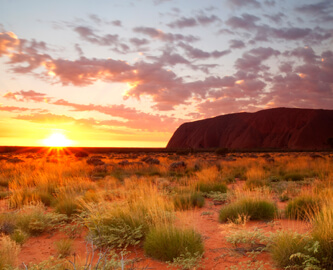 Aftenlys over Ayers Rock Uluru i Australien