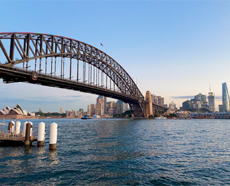 Udsigt over Harbour Bridge i Australien