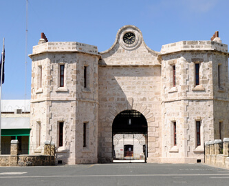 Indgangen til Freemantle fængslet i Perth i Australien