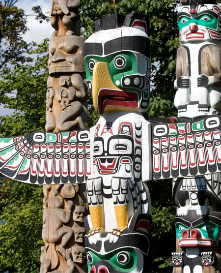 Totempæl i Duncan på Vancouver Island