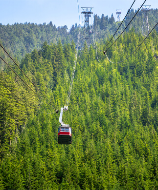 Kabelbane i Grouse Mountain nær Vancouver