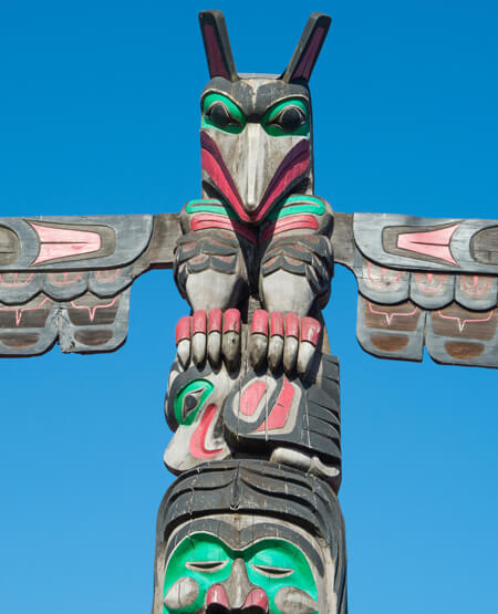 Totempæl i Duncan på Vancouver Island
