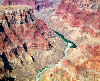 Grand Canyon udsigt oppe fra en helikopter