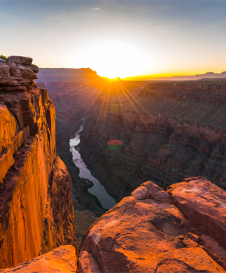 Grand Canyon udsigt i aftenlys