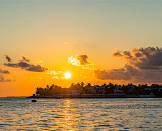 Smuk solnedgang over havet ved Key West i USA