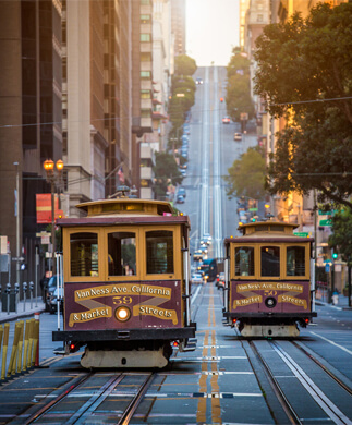 San Fransiscos gader med sporvogne