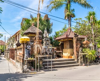 Traditionelt hus på Sanur, Bali