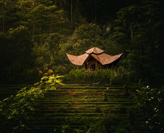 Tempel på bjergside i Sidemen på Bali