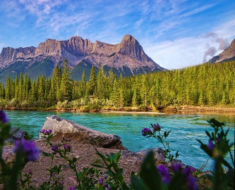Udsigt over Bow Riwer i Banff National Park, Canada