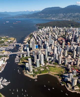 Luftfoto over Vancouver, Canada
