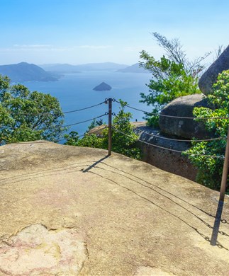 Udsigt fra toppen af Mount Misen, Miyajima Island i Japan