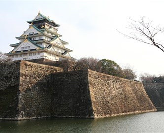 Osaka slottet i Japan