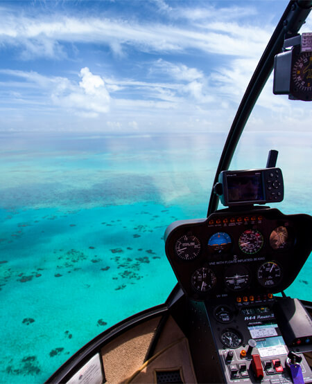 Udsigt fra Helikoptertur over Great Barrier Reef