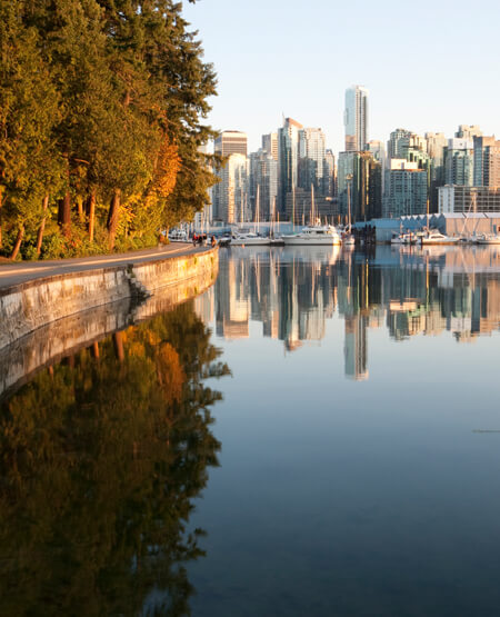 Flot udsigt over vand Vancouver skyline