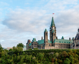 Luftfoto af Parliament Hill, Ottawa, Ontario, Canada