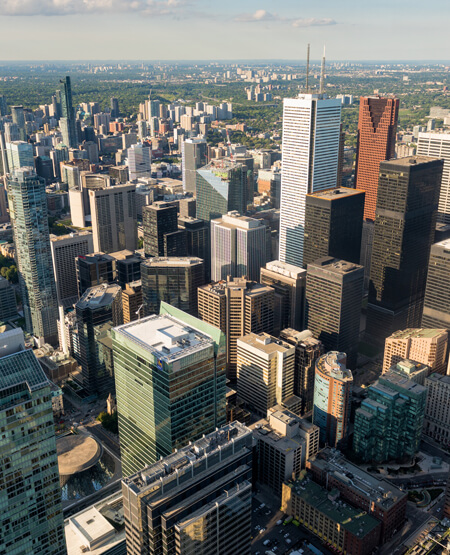Torontes skyline med CN Tower i Canada