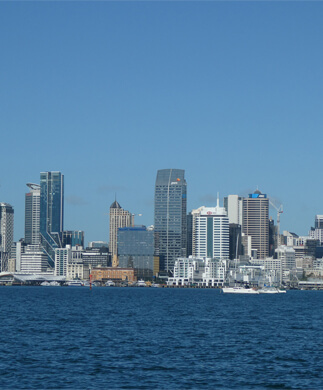 Udsigt over Auckland skyline og havn