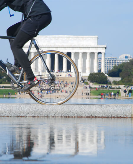 Cykeltur i Washington D.C. med Det hvide hus i baggrunden